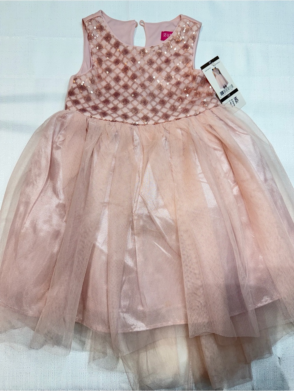 Lily Blush Pink Sequin Tulle Party Dress